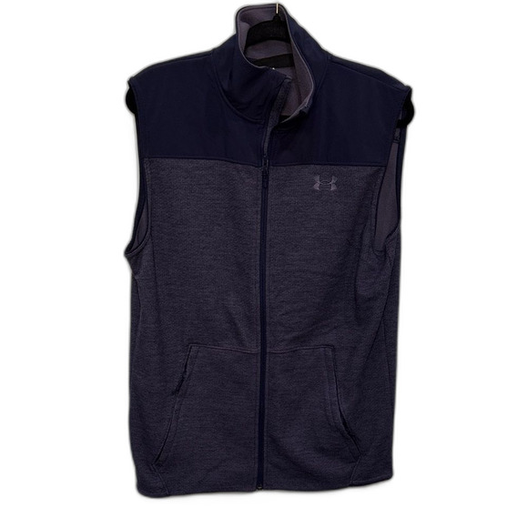 Under Armour navy fleece zippered specialist vest Size M - Picture 2 of 7